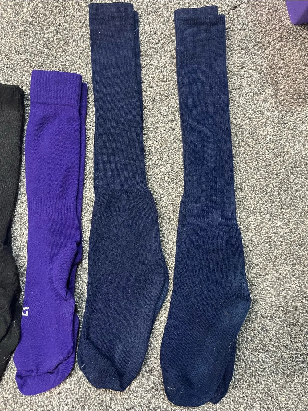 Kids Athletic Knee-High Socks - White, Black, Purple, Navy